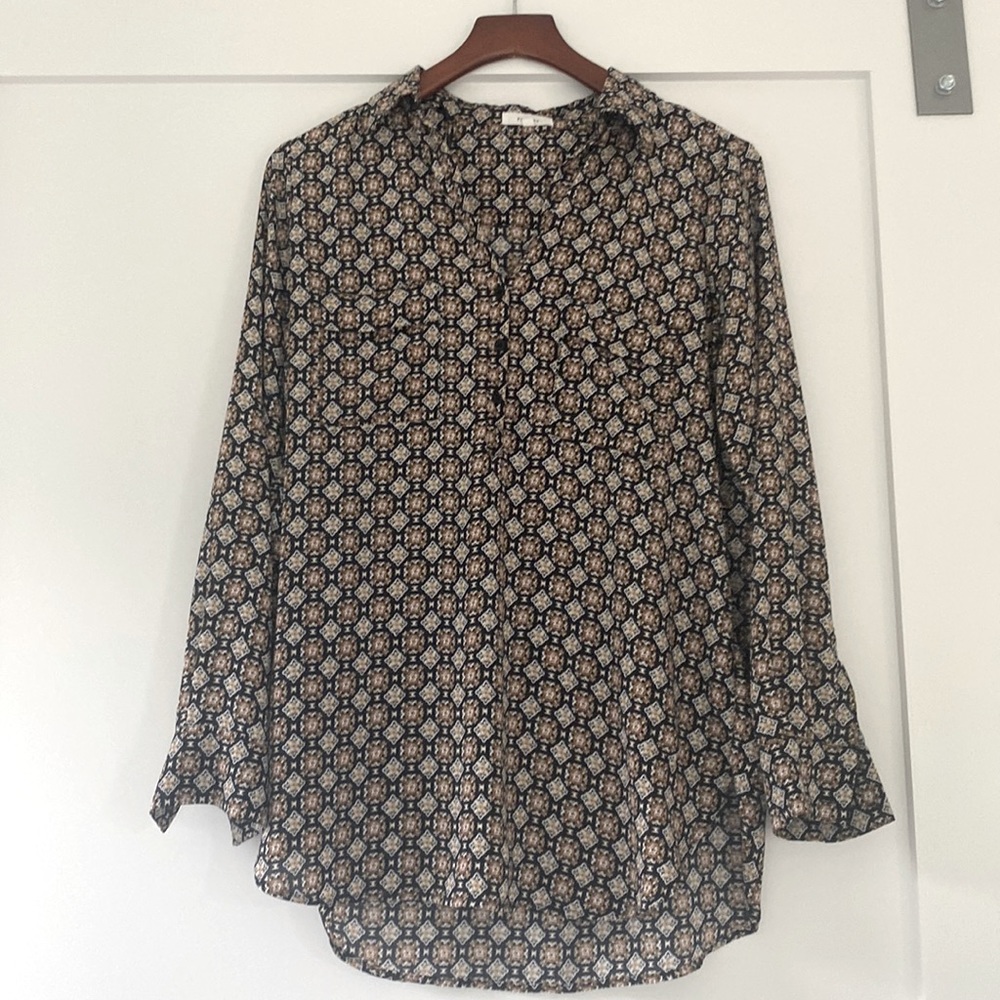 Long sleeve button down long shirt